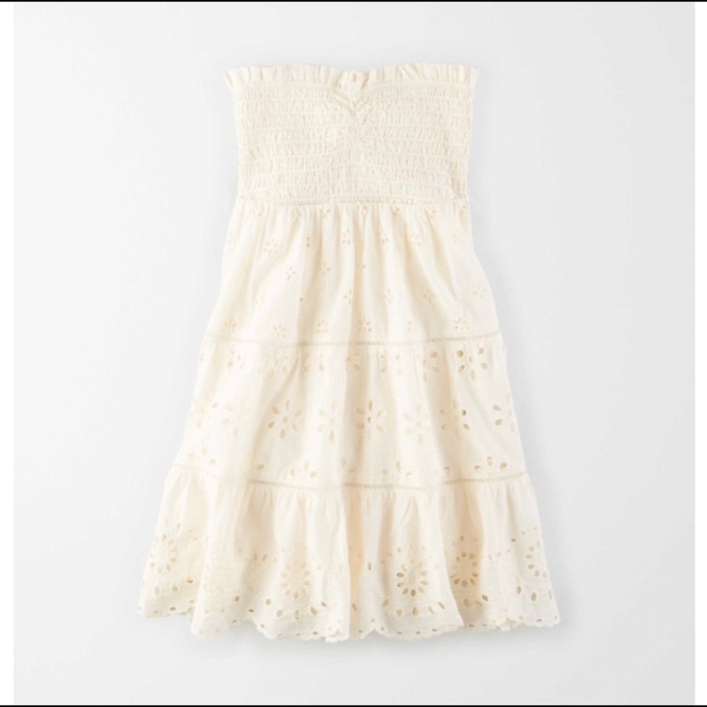American Eagle Babydoll Tube Smocked Dress